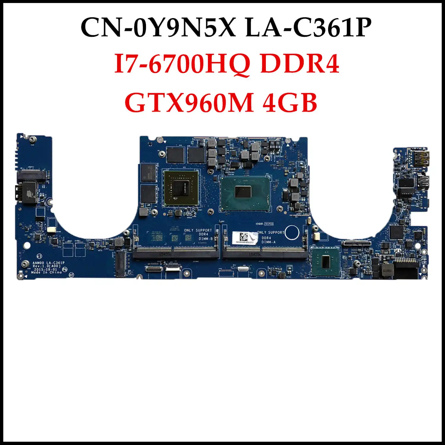 High Quality Cn 0y9n5x For Dell Xps 15 9550 Laptop Motherboard Aam00 La C361p I7 6700hq Ddr4 Gtx960m 2gb Mainboard Tested Laptop Motherboard Aliexpress