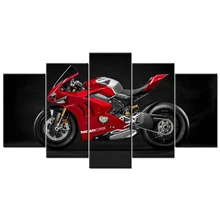 Ducati panigale V4 R гонка мотоцикл Холст Живопись 5 шт. стены Искусство HD Печать модульные картины Домашний прикроватный декор плакат