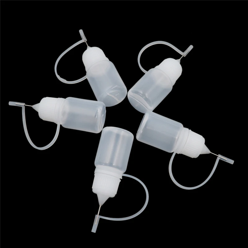 5 개/몫 5ml 전자 시가 Dropper 빈 병 PE 플라스틱 주스 눈 액체 솔벤트 라이트 오일 컨테이너 바늘