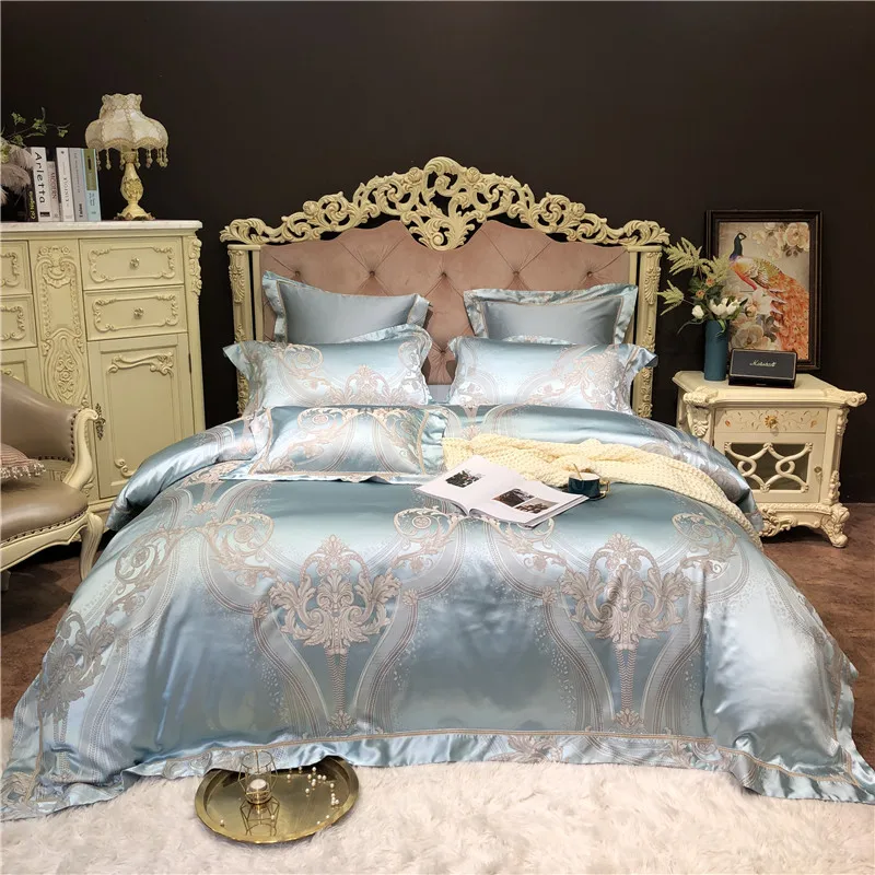 4 Класса люкс с серебристым жаккардовое Постельное белье queen/king size комплект постельного белья 4/7 шт. пододеяльник комплекты комплект постельного белья - Цвет: 4