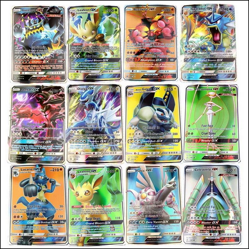 300 200 шт GX 120 60 100 шт Мега Сияющие карты Pokemones игры битва карт торговые карты игры Детские игрушки