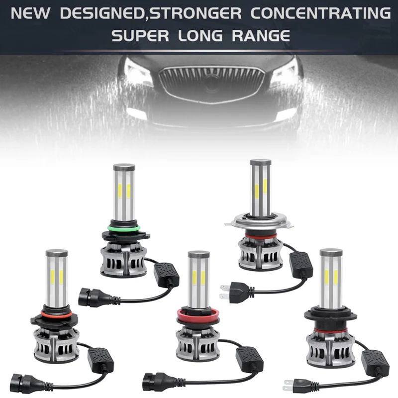 

Car Headlight Bulbs 2pcs 9005 / 9006 / H4 / H7 / H11 6-Sides 72W 8000LM 6000K Fog Light Car LED Headlight Kit IP67 Waterproof