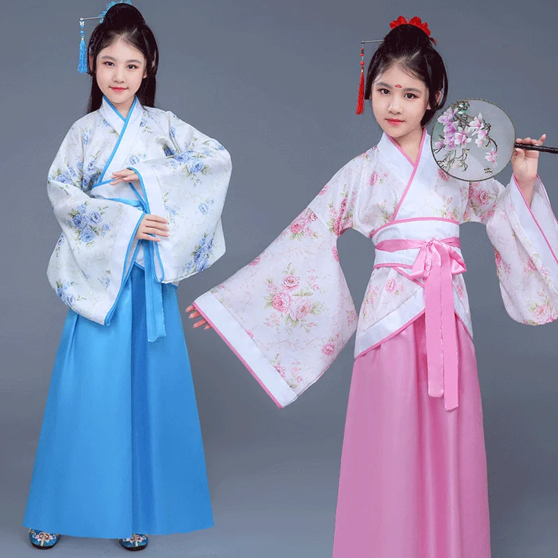 Китайский стиль hanfu Детский костюм для девочек Национальный принцессы сказочная