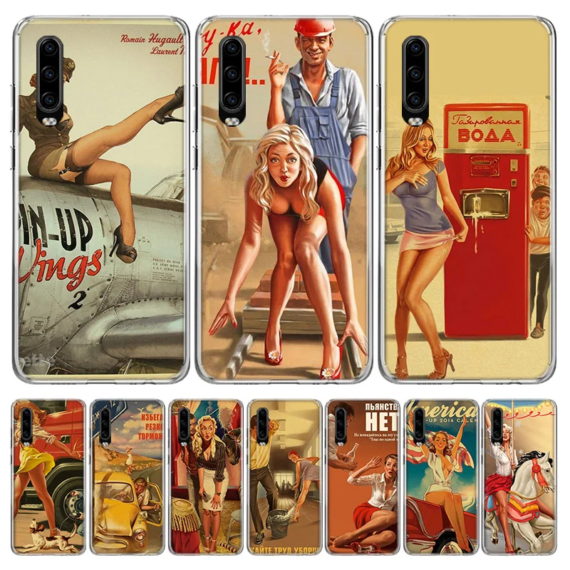 WW2 сексуальный Pin up Girl Vintege чехол для телефона Huawei P40 P30 P20 Mate 30 20 10 Pro P10 Lite P Smart Z + 2019