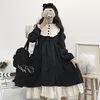 Vestidos de estilo japonés para mujer, ropa de cuello redondo de cintura alta, adelgazante, Color contrastante, con volantes, adorable Vestido de Lolita, Kawaii, Otoño, 2022 ► Foto 2/6