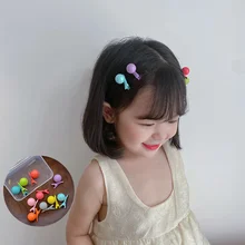 

Morandi Color Internet Red Girl Hair Clip Lovely Beads Candy Color Sugar Beans Children Duck Beak Hair Clip Cute Hairpin Set New