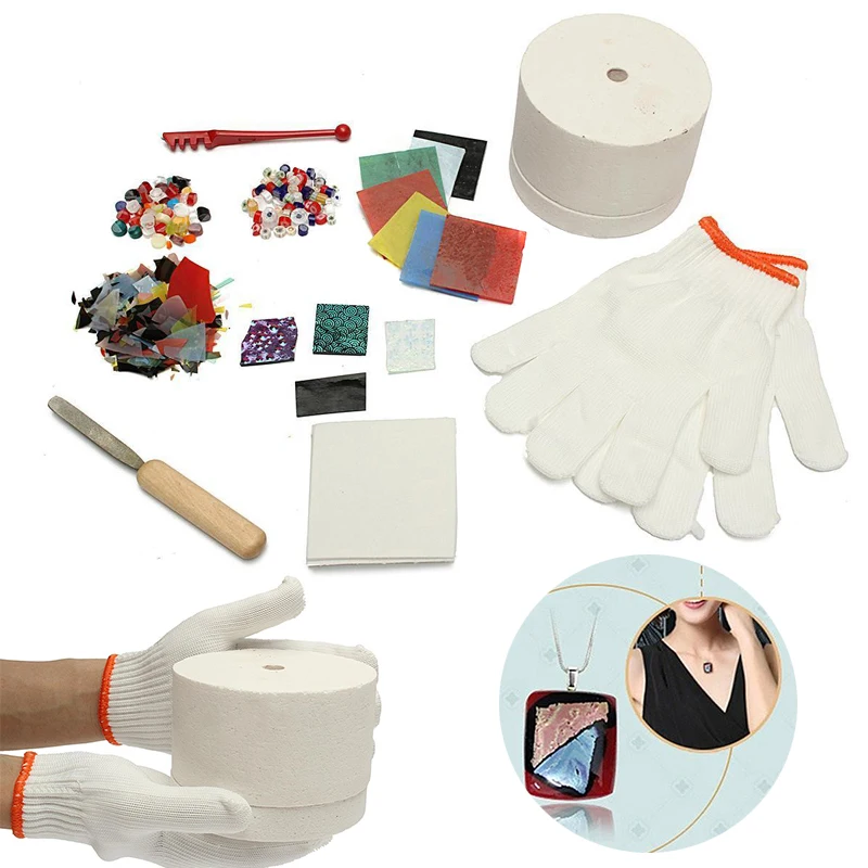 DWZ 10pcs Professional Microwave Kiln Tool Set Stained Glass Fusing Supplies DIY Kit