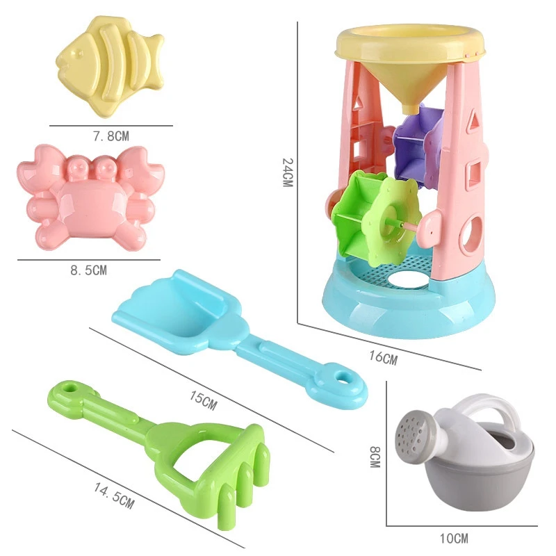 Best Children'S Beach Toy Set Hourglass Toy Beach Mold Beach Shovel Tool Set Sandbox Toy Children'S Outd