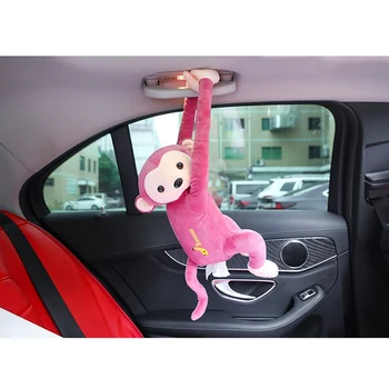 

Cute Tissue Box Monkey Shape Household Tissue Box For Car Hanging Type Unique Tissue Box