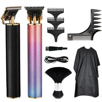 

Hair Clippers T-Blade Trimmer USB Electric Cordless Pro Grooming Kit with Limit Comb Beard Template Comb Hair Brush and Cloth