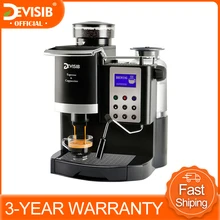 DEVISIB expresso barista máquina de café com moedor de rebarba cônica leite quente para fazer café expresso cappuccino americano