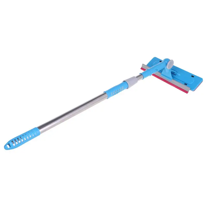 Telescopic Double Sided Window Cleaning Brush Glass Wiper Clean Helper Washing Tool E65B - Цвет: Синий