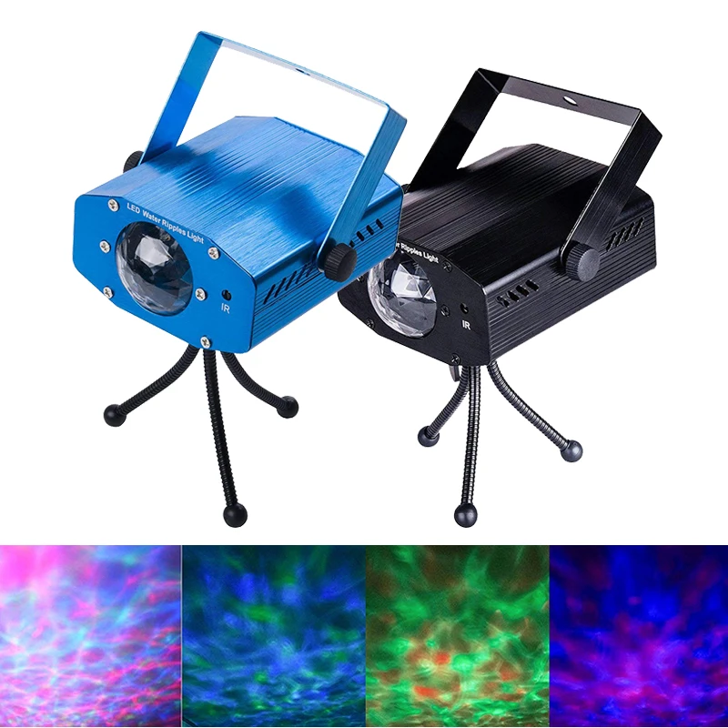 7 цветов сценический свет водяная волна пульсация эффект пульт дистанционного управления RGB светодиодный лазерный проектор ночник диско Dj