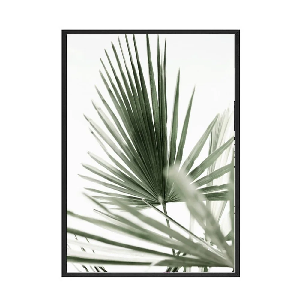 Pink Style Flower Poster Green Leaves Canvas Art Print Morocco Door Modern Wall Art Pictures for Living Room Decor