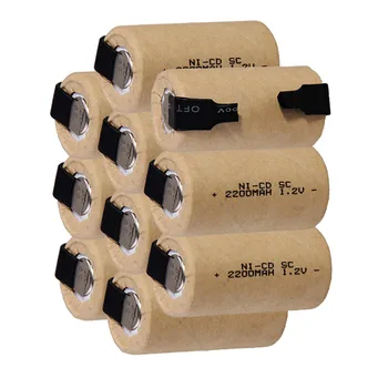 

10 pcs SC battery screwdriver electric drill SubC batteria nicd 1.2V 2200mAh Ni-Cd accumulator