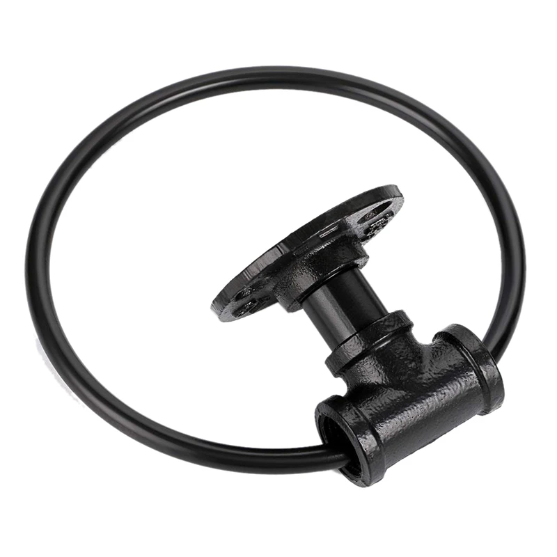 

Industrial Pipe Round Towel Ring - Wall Mount Bathroom Lavatory Shower Towel Hanger/Holder, Home Accessories