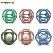 Anneau de dentition en Silicone de qualité alimentaire pour bébé, nouveau né, mignon, sphérique, jouets sûrs, perles, soins des dents, tige molaire, 1 pièce 