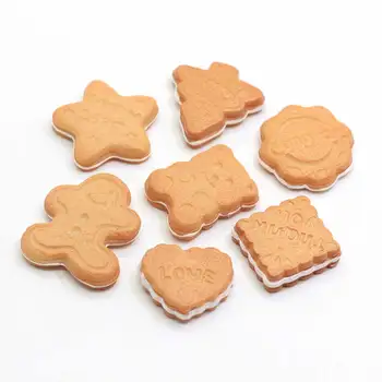 

10/50pcs Resin Chunky Cookie Beads Star Flower Heart Gingerman Tree Shape Christmas Decoration Charms
