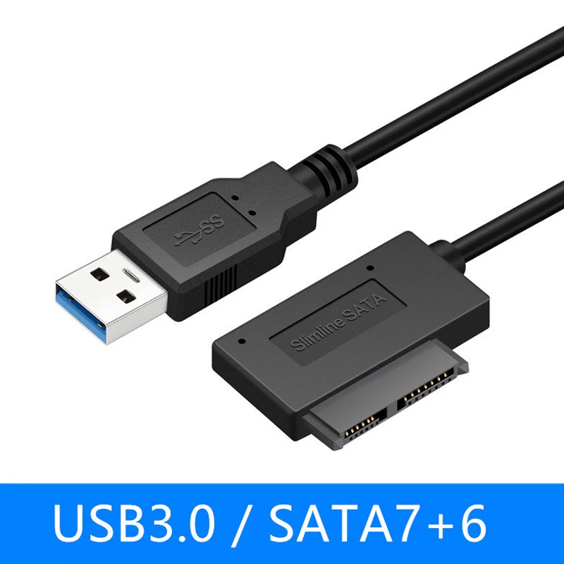 

Переходник mini sata/usb 2,0, 25 см, 7P + 6P, 13 контактов, кабель преобразователя для ПК, ноутбука, DVD/CD ROM, Slim Line Drive