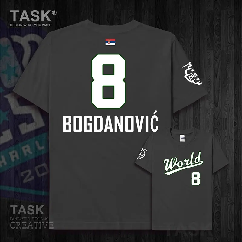 001-Charcoal-01 Bogdan мужские майки Bogdanovic Serbia basketballer star World Team Американский новичок футболка хлопковая толстовка одежда футболки Фанаты - Цвет: 001-Charcoal-01