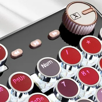 

K520 Lipstick Color Desktop Keyboard Mechanical Metal USB Fashion 104 Keys Replacement Wired Ergonomics Gaming Computer