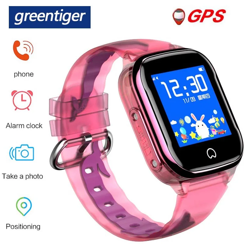 Смарт часы Детские Greentiger K21 GPS LBS позиция водонепроницаемость IP67 SOS камера