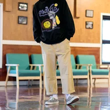 Европейский и американский Простой ремень комбинезон брюки спортивные ins японский Повседневный все вокруг свободные прямые брюки