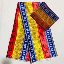 Новое поступление атласная шёлковая ткань модная африканская восковая дизайнерская парафинированная ткань с кружевом принт Экологичная шелковая ткань для вечерние платья SM30