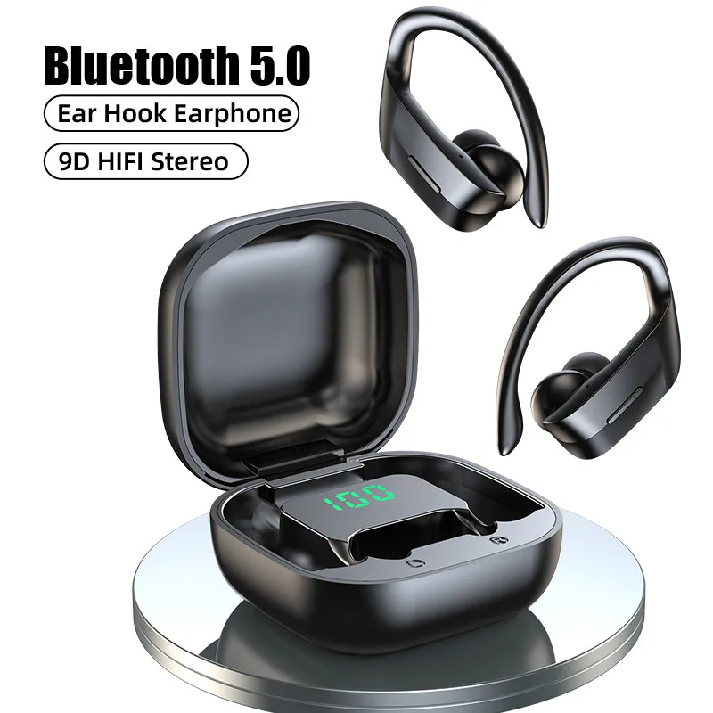 Беспроводные наушники TWS Bluetooth 5 0 9D Hi Fi спортивные водонепроницаемые светодиодный