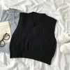 2022 Knitted Vests Women V-neck Short Style Solid Basic Outwear Casual Colorful Waistcoats Womens Sleeveless Wool All-match New ► Photo 2/6