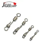 JIGEECARP 10pcs/lot Carp Rolling Swivel with Lock Snap 8 Shape Ring Carp Fishing Pellet Line Connector Fishing Accessories ► Photo 1/6