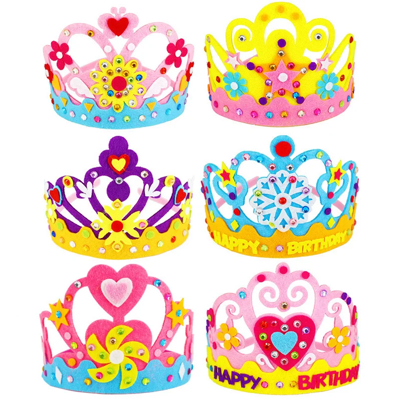 Toy Paper Flowers Crown Party-Decorations Diy-Crafts Kindergarten Stars-Patterns Creative