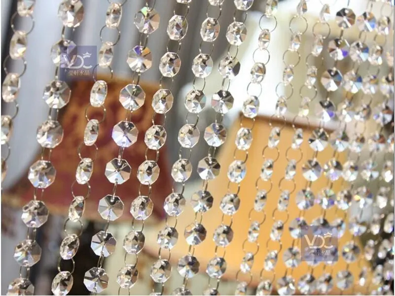 198 футов Хрустальная гирлянда 14 мм прозрачный акриловый кристалл восьмиугольник бусины цепочка для свадебной вечеринки Manzanita Дерево Висячие украшения