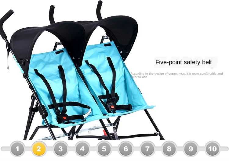 Travel Portable Double Stroller for Twins Folding Umbrella Baby Cart Double Strollers Twins Babies Umbrella Stroller Lightweight