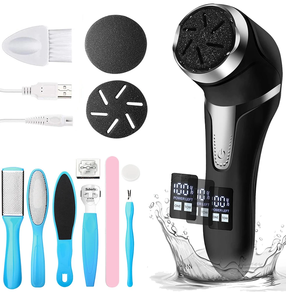 Electric Callus Remover for Feet, Rechargeable Foot File Dead Skin Remover  with 10PCS Pedicure Kit, Professional Foot Rasp Foot Scraper Home Foot Spa  Care Kit for Exfoliator Cracked Repair- 