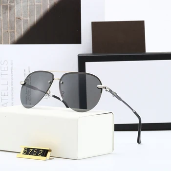 

2020 New Fashion Brand Designer pilot Sunglasses Men Polarized Driving Eyewear Frameless Ultra-thin Lenses Police Glasses UV400