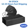 10-50pcs Mask Disposable Face Mask Black Nonwove 3 Layer Mouth Mask Filter Anti Dust Breathable Protective Adult Earloops Masks 1