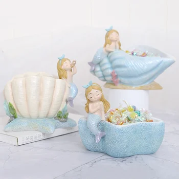 

Succulent Plant Flowerpot Snack Tray The Sea's Daughter Starfish Conch Shape Flowerpot