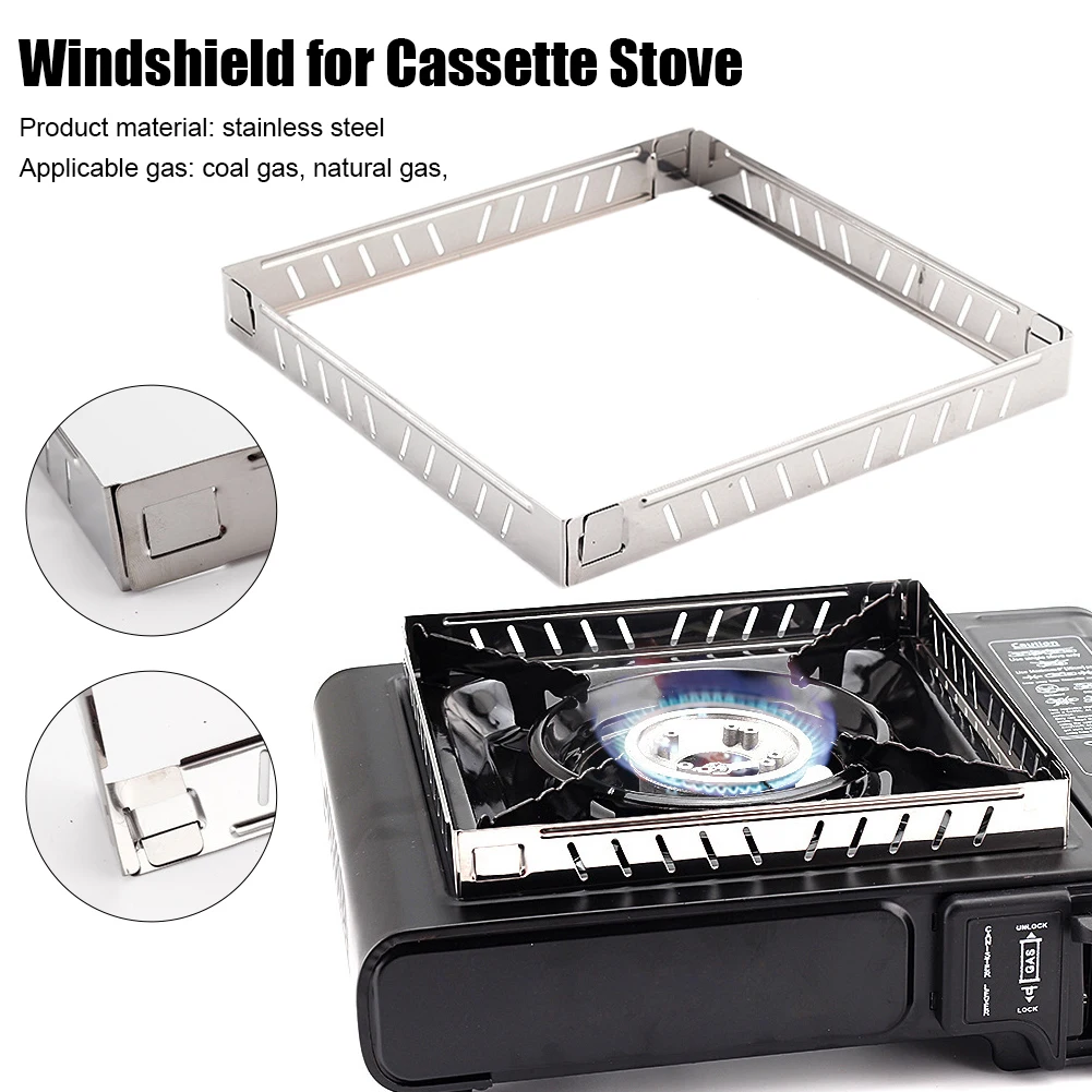 Foldable Gas Stove Windshield Outdoor Camping Stainless Steel Burner