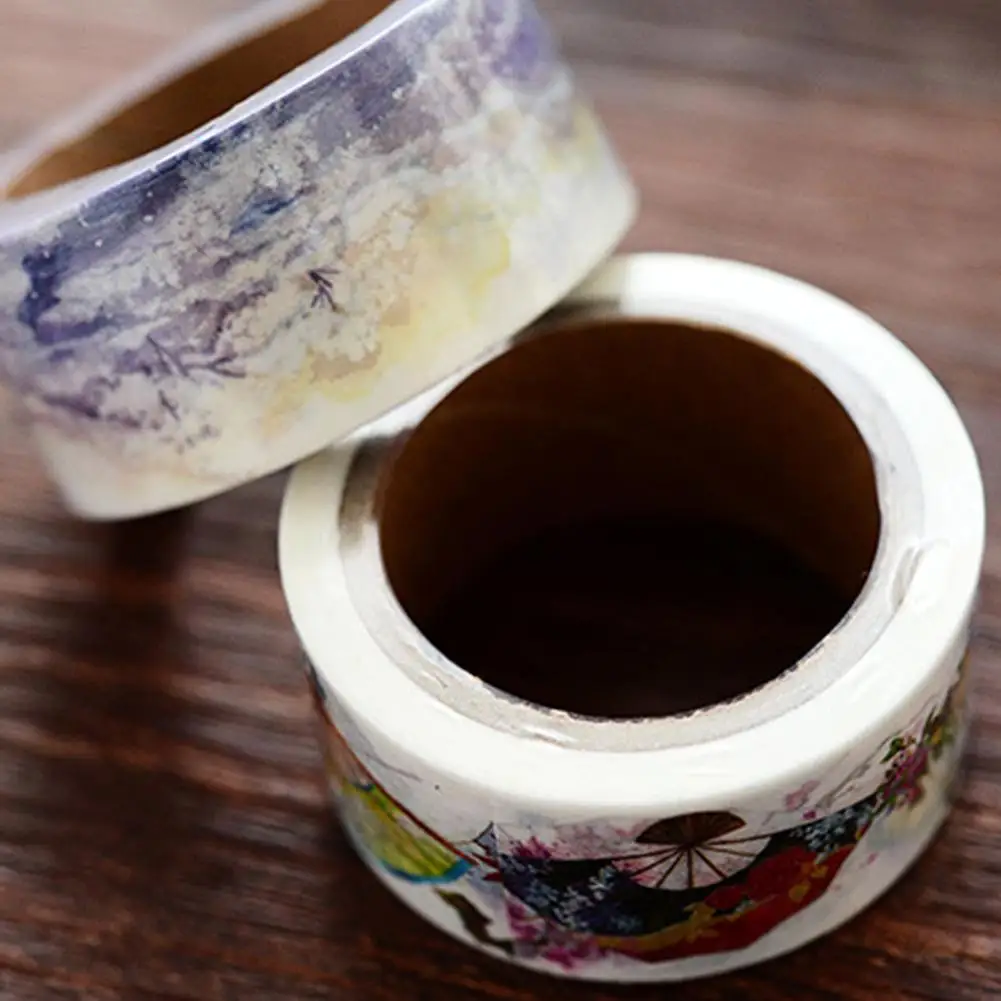 

7M Ethnic Flower Landscape Washi Tape Japanese Paper DIY Planner Masking Tape Adhesive Tapes Sticker Decorative Stationery Tapes
