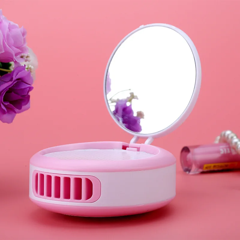 

Mini Mirror Small Fan USB Rechargeable Portable Cute Hand-Held Portable Small Appliances with Mirror Small Fan