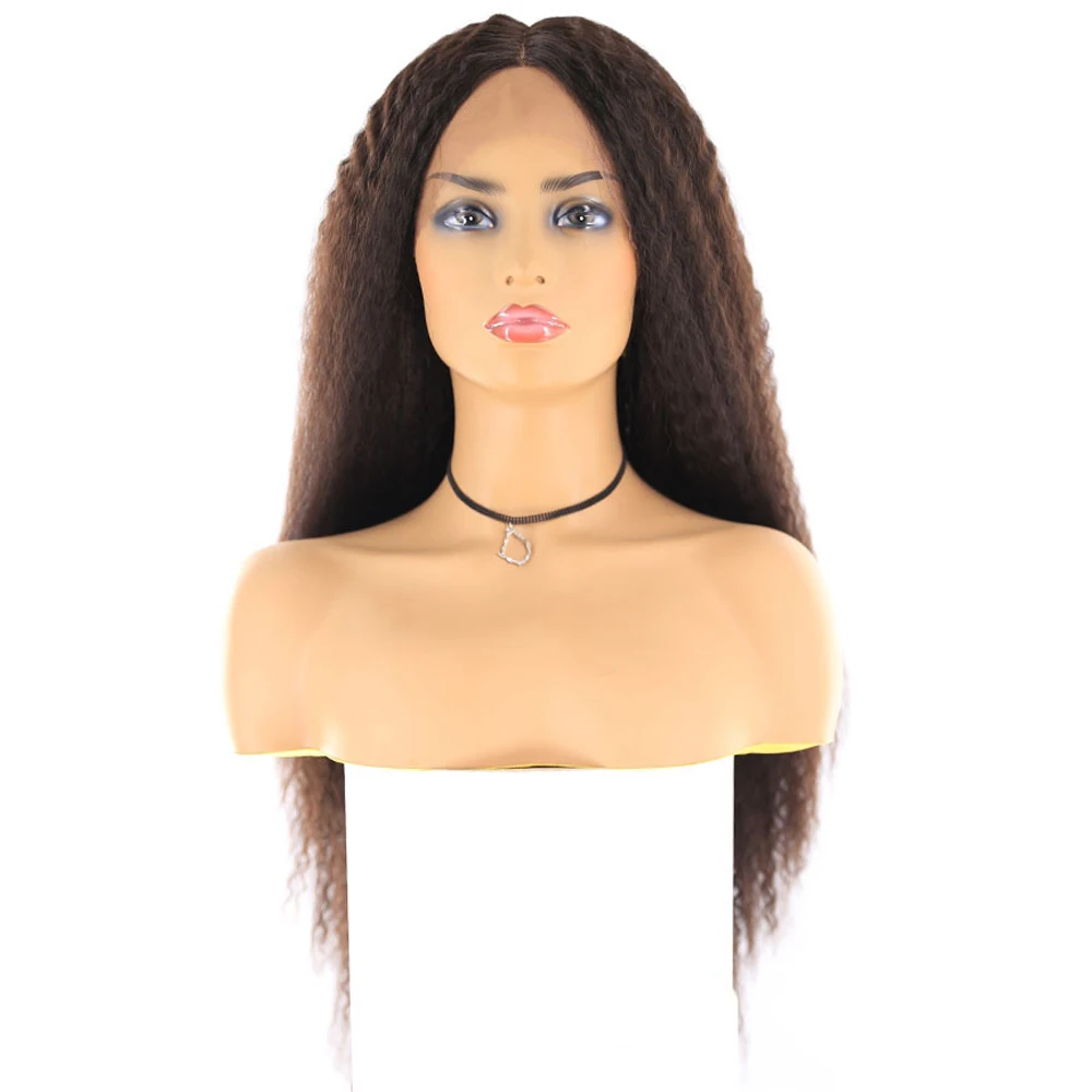 Светильник, коричневый Швейцарский парик на кружеве для черных женщин, X-TRESS, 26 дюймов, длинный кудрявый прямой парик на кружеве