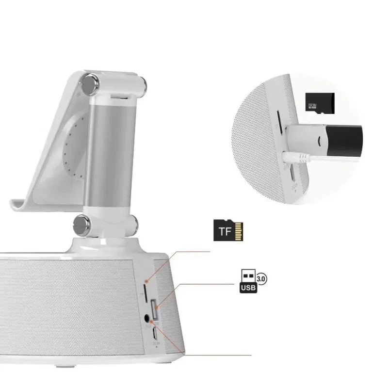 Two Colors Bluetooth Speaker Wireless Charger Pad Phone Holder Wireless Bluetooth Sound Box 4400mAh