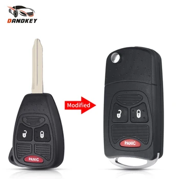 

Dandkey Modified For Jeep Chrysler Aspen Pt Cruiser Dodge Caliber Dakota Durango Magnum Nitro Ram Fob 2+1 Buttons Car Key Shell