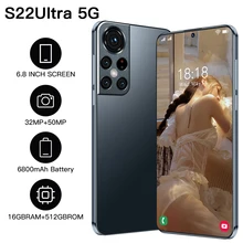 

Global Version S22 Ultra 5G Face 16GB 512GB Smartphone 6800mAh 6.8 Inch Cellphone Android 11 10 Core Unlock 4G LTE Mobile Phone