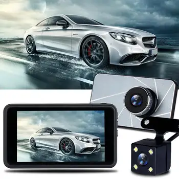 

4 Inch Dual Lens Dual Record Driving Recorder 1080P 0 Front And Rear Hd Wide Angle Double Lens Video Recorder