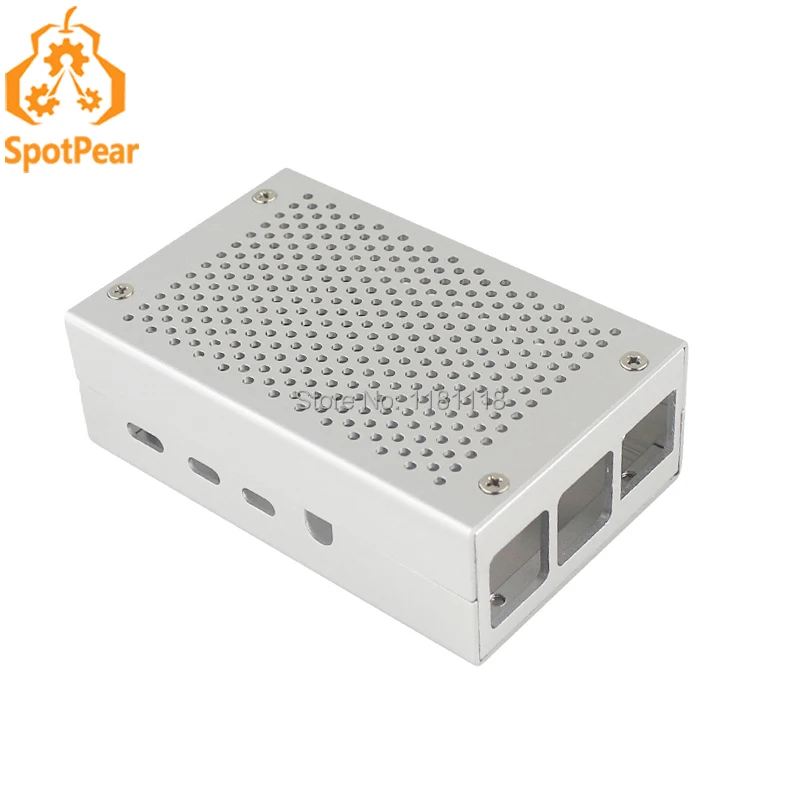 

Raspberry Pi 4 Aluminum Case Silver Case Metal Enclosure for RPI 4 Model B，With free fans