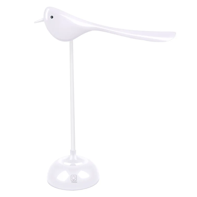 

Led Press Switch Table Lamp Nordic Bird Lights 3 Modes Clip Usb Desk Lamp Eye Protection Dimmer Rechargeable Foldable Fixtures