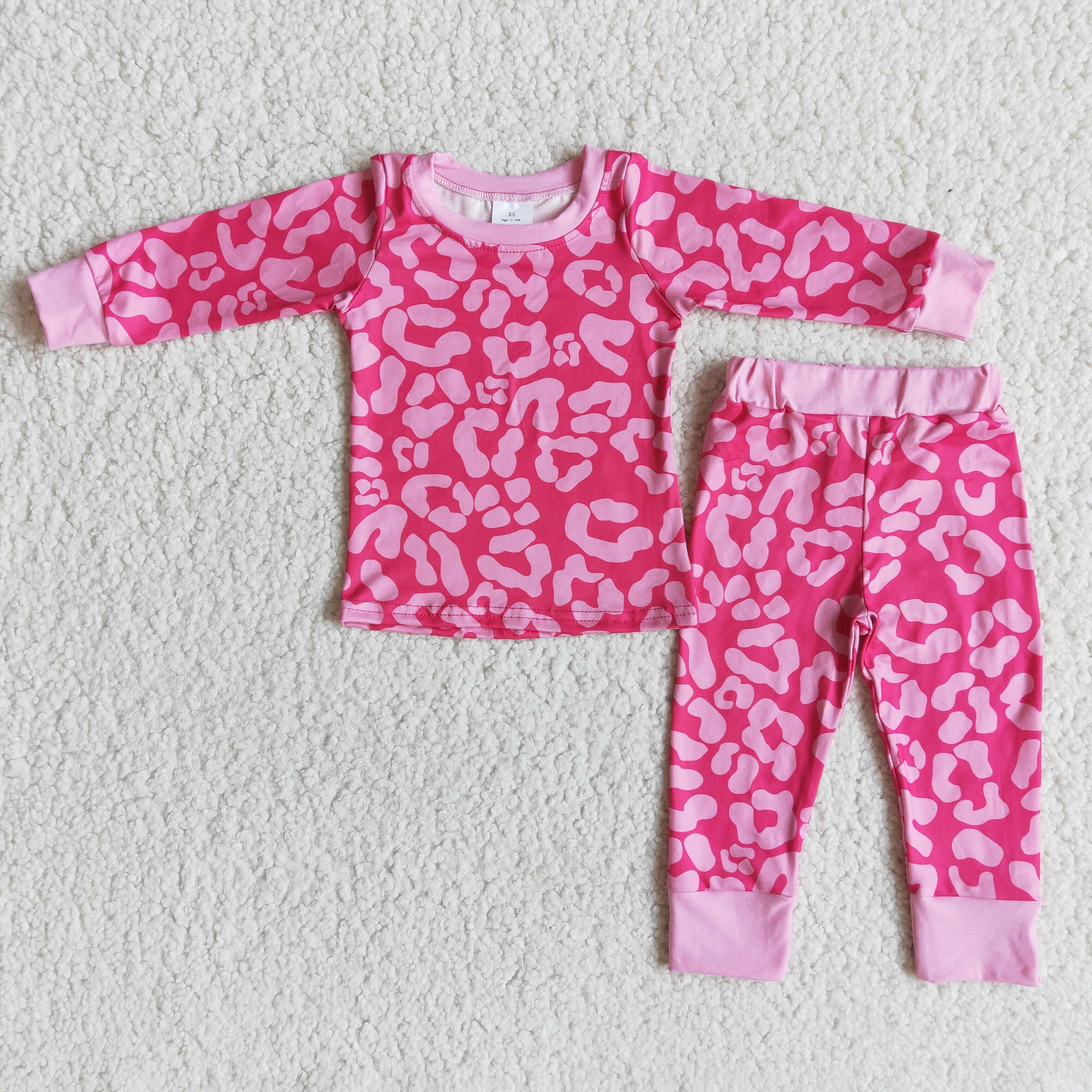 Pijamas de leopardo rosa para niños pequeños, conjunto de ropa para bebés, nuevo diseño, venta al por mayor, traje de Boutique, invierno, otoño|set ropa| AliExpress