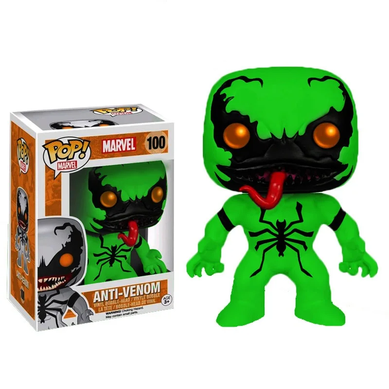 FUNKO POP The Last Spider-Man Venom, Классическая фигурка, ПВХ, фигурка, модель, детские игрушки, подарок на день рождения, Рождество - Цвет: 100with box